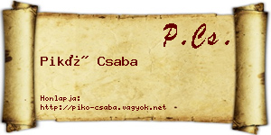 Pikó Csaba névjegykártya
