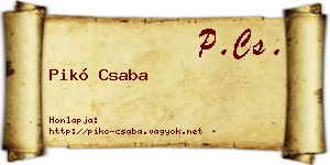 Pikó Csaba névjegykártya