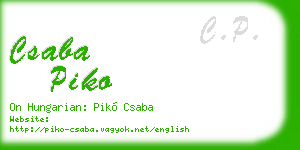 csaba piko business card