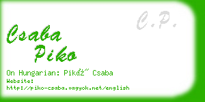 csaba piko business card